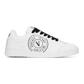 베르사체 진 꾸뛰르 베르사체 Versace Jeans Couture White Brooklyn V-Emblem Sneakers 231202M237037