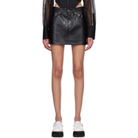 에이골디 AGOLDE Black Liv Leather Miniskirt 231214F090000
