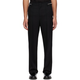 솔리드 옴므 Solid Homme Black Zip Tab Trousers 231221M191030