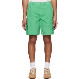 솔리드 옴므 Solid Homme Green Embroidered Shorts 231221M193010