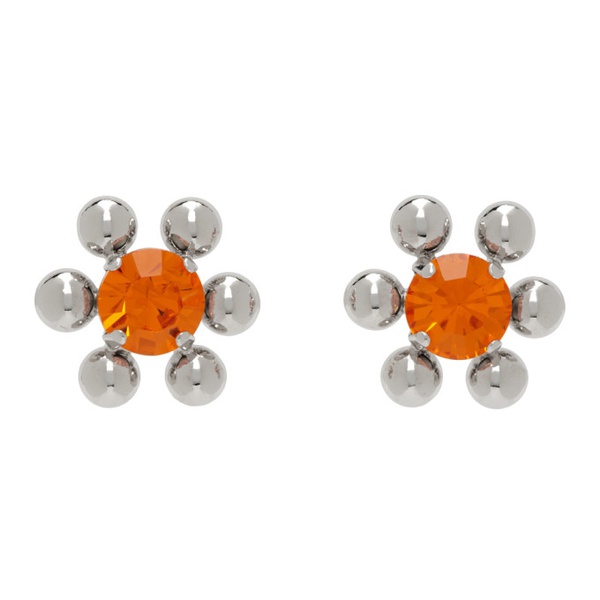  주스틴 클렁퀘 Justine Clenquet SSENSE Exclusive Silver & Orange Sadie Earrings 231235F022034