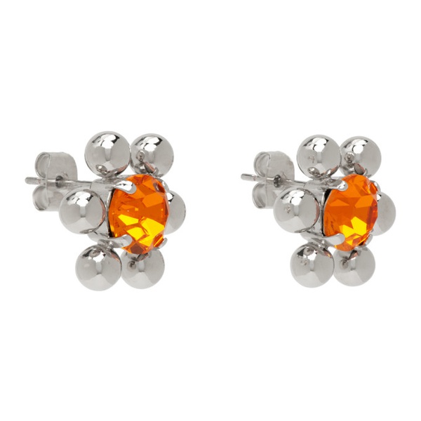  주스틴 클렁퀘 Justine Clenquet SSENSE Exclusive Silver & Orange Sadie Earrings 231235F022034