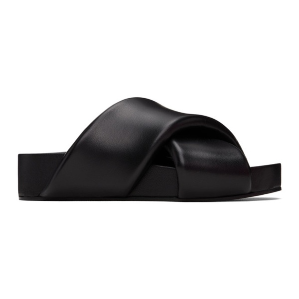 질샌더 질샌더 Jil Sander Black Oversized Wrapped Sandals 231249F124003