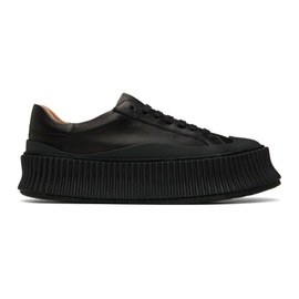 질샌더 Jil Sander Black Leather Platform Sneakers 231249F128014