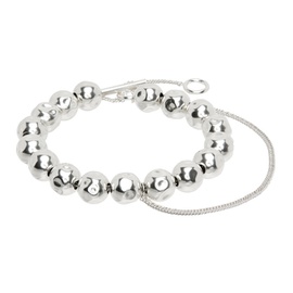 질샌더 Jil Sander Silver Beaded Bracelet 231249M142007