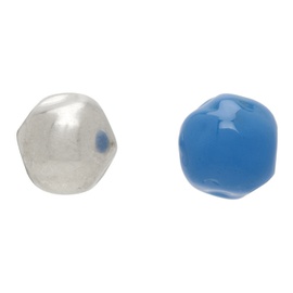질샌더 Jil Sander Silver & Blue Stud Earrings 231249M144005