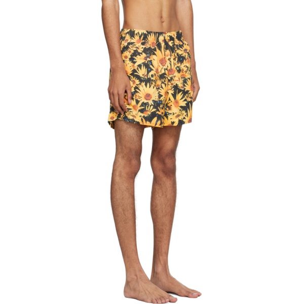 질샌더 질샌더 Jil Sander Yellow & Black Floral Swim Shorts 231249M208000