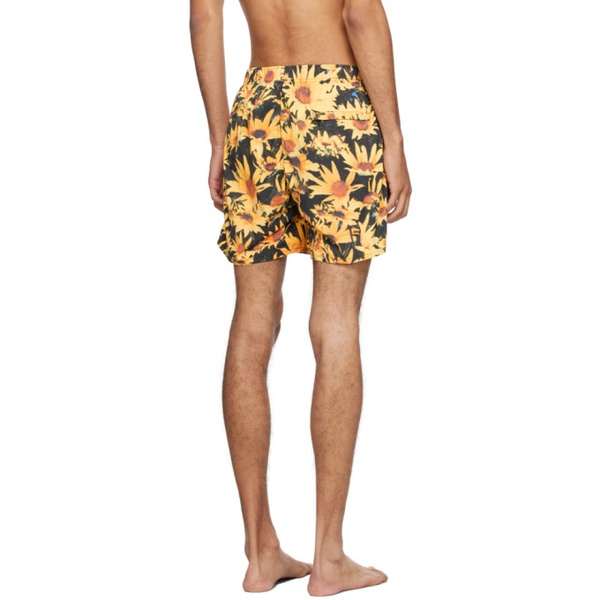 질샌더 질샌더 Jil Sander Yellow & Black Floral Swim Shorts 231249M208000