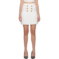 발망 Balmain White Pleated Miniskirt 231251F090038