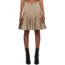 발망 Balmain Brown Flared Miniskirt 231251F090041