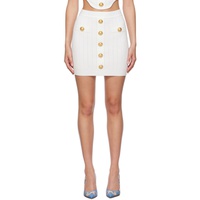 발망 Balmain White Buttoned Miniskirt 231251F090046
