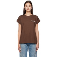 발망 Balmain Brown Flock T-Shirt 231251F110062
