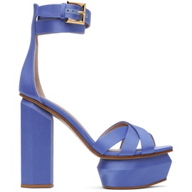 발망 Balmain Blue Ava Sandals 231251F125004