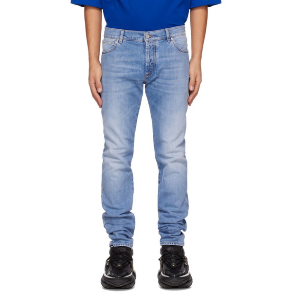 발망 발망 Balmain Blue Faded Jeans 231251M186001