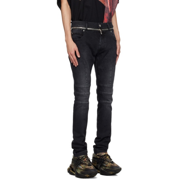 발망 발망 Balmain Black Slim-Fit Jeans 231251M186011