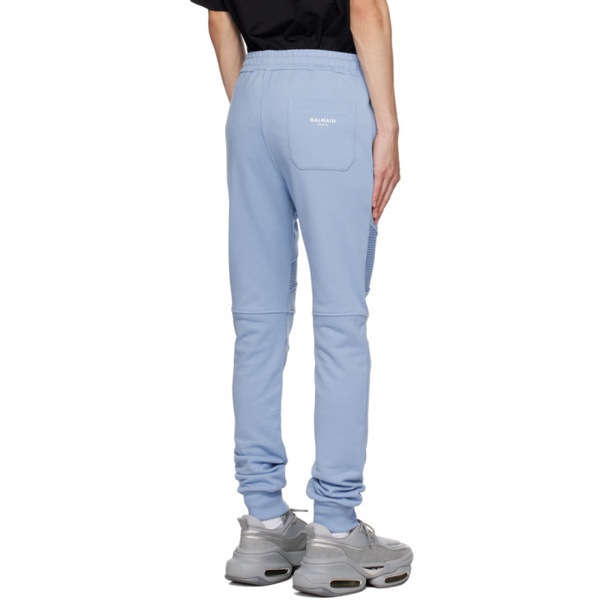 발망 발망 Balmain Blue Printed Lounge Pants 231251M190011