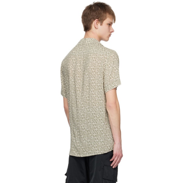발망 발망 Balmain Khaki Printed Shirt 231251M192003
