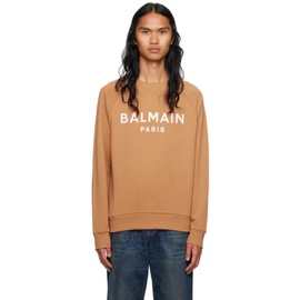 발망 Balmain Orange Printed Sweatshirt 231251M204026