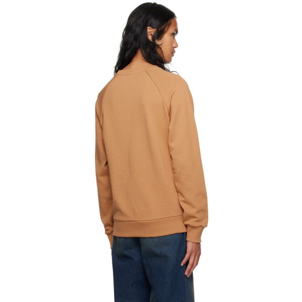 발망 발망 Balmain Orange Printed Sweatshirt 231251M204026