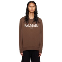 발망 Balmain Brown Bonded Sweatshirt 231251M204032