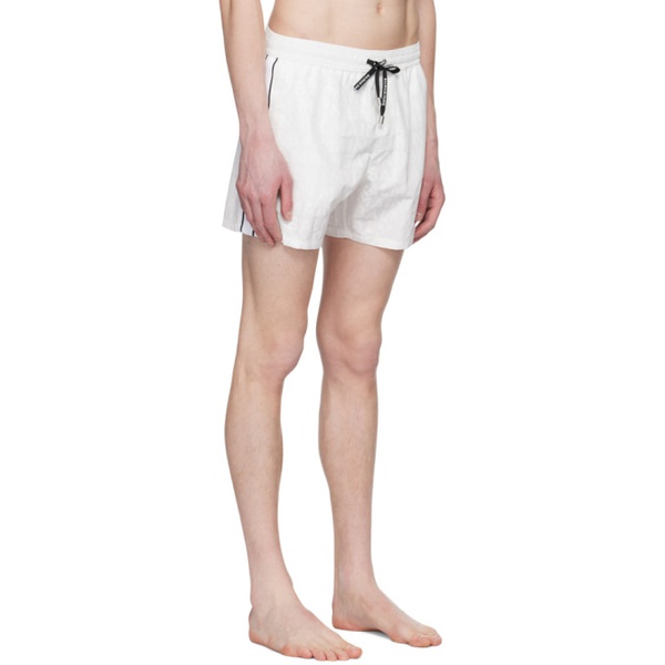 발망 발망 Balmain White Printed Swim Shorts 231251M208009