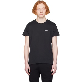 발망 Balmain Black Flocked T-Shirt 231251M213001