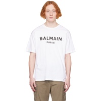 발망 Balmain White Printed T-Shirt 231251M213008