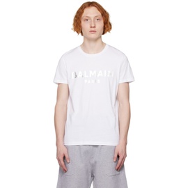 발망 Balmain White Metallic T-Shirt 231251M213012