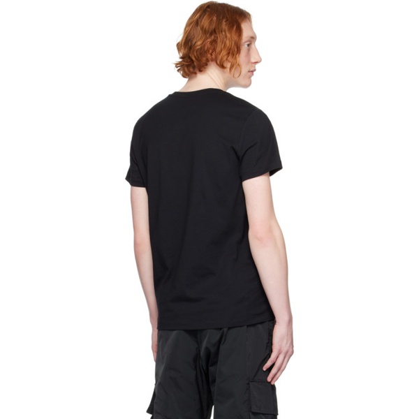 발망 발망 Balmain Black Embossed T-Shirt 231251M213013
