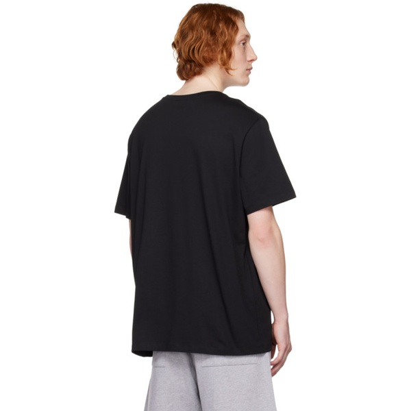 발망 발망 Balmain Black Textured T-Shirt 231251M213026