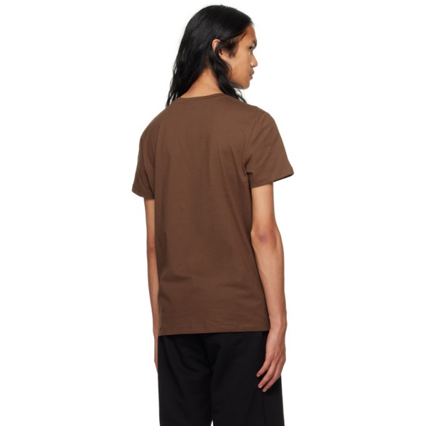 발망 발망 Balmain Brown Flocked T-Shirt 231251M213054