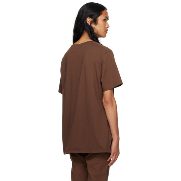 발망 발망 Balmain Brown Flocked T-Shirt 231251M213067