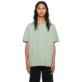 발망 Balmain Green Embossed T-Shirt 231251M213069