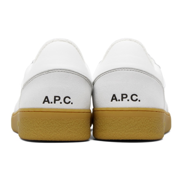  아페쎄 A.P.C. White & Gray Plain Sneakers 231252F128007