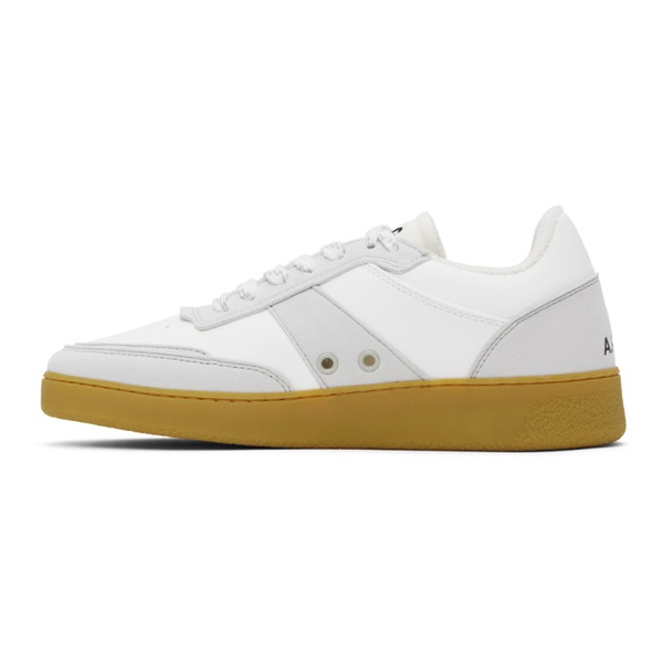  아페쎄 A.P.C. White & Gray Plain Sneakers 231252F128007