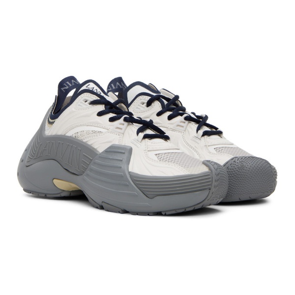  랑방 Lanvin SSENSE Exclusive Gray & Navy Flash-X Sneakers 231254F128029