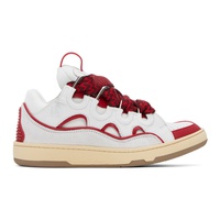 랑방 Lanvin SSENSE Exclusive White & Red Curb Sneakers 231254M237066
