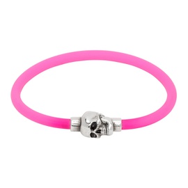 알렉산더맥퀸 Alexander McQueen Pink Cord Skull Bracelet 231259M142070