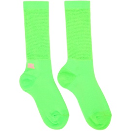 ERL Green Open Knit Socks 231260F076000