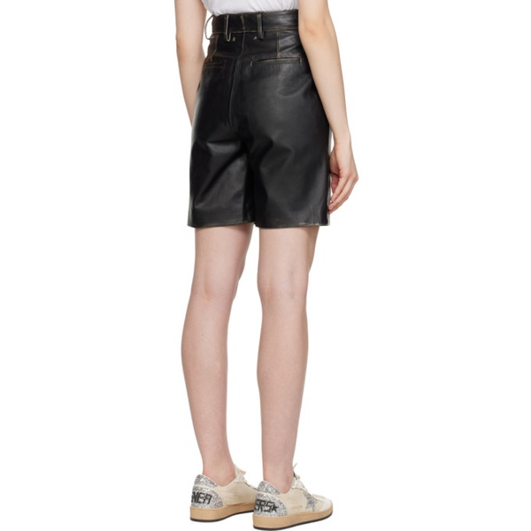 골든구스 골든구스 Golden Goose Black Four-Pocket Leather Shorts 231264F088000