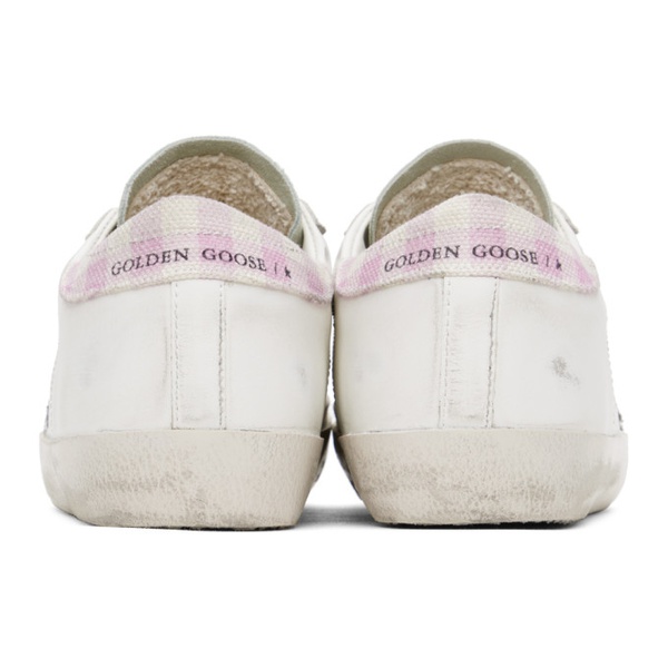 골든구스 골든구스 Golden Goose SSENSE Exclusive White & Gray Super-Star Sneakers 231264F128004