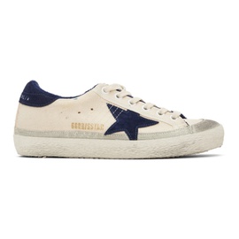 골든구스 Golden Goose Beige & Blue Super-Star Classic Sneakers 231264F128080