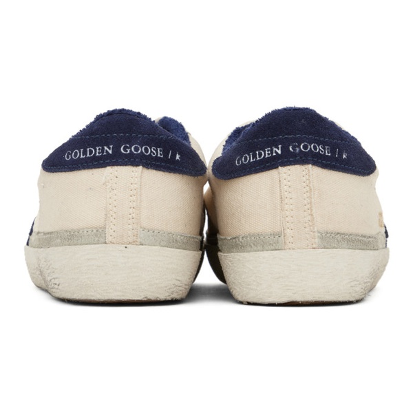 골든구스 골든구스 Golden Goose Beige & Blue Super-Star Classic Sneakers 231264F128080
