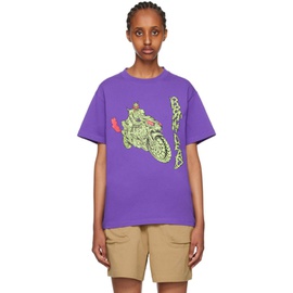 브레인 데드 Brain Dead Purple Goon Rider T-Shirt 231266F110007