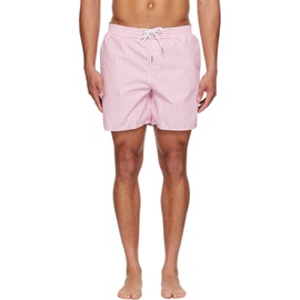 라코스테 Lacoste Pink Striped Swim Shorts 231268M208005