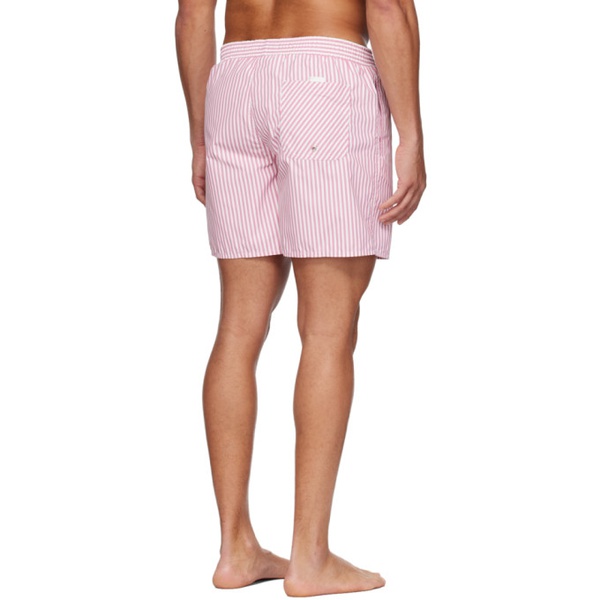 라코스테 라코스테 Lacoste Pink Striped Swim Shorts 231268M208005
