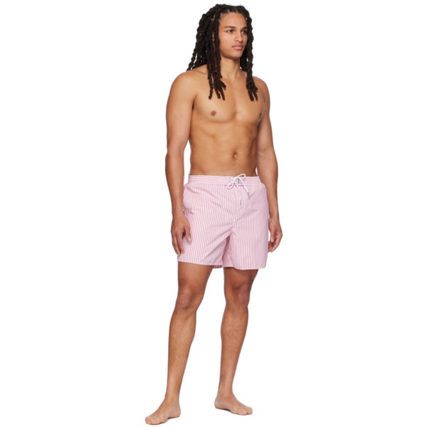 라코스테 라코스테 Lacoste Pink Striped Swim Shorts 231268M208005