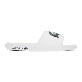 라코스테 Lacoste White Croco Dualiste Slides 231268M234000