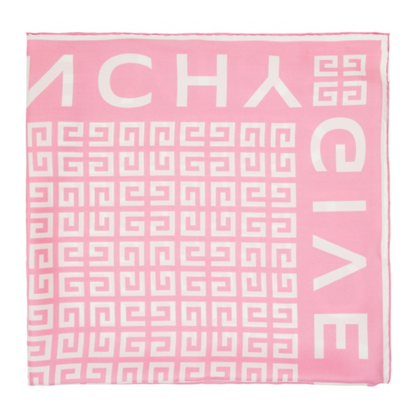 지방시 지방시 Givenchy Pink & White 4G Scarf 231278F029003