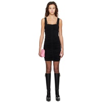 지방시 Givenchy Black Ruched Minidress 231278F052003